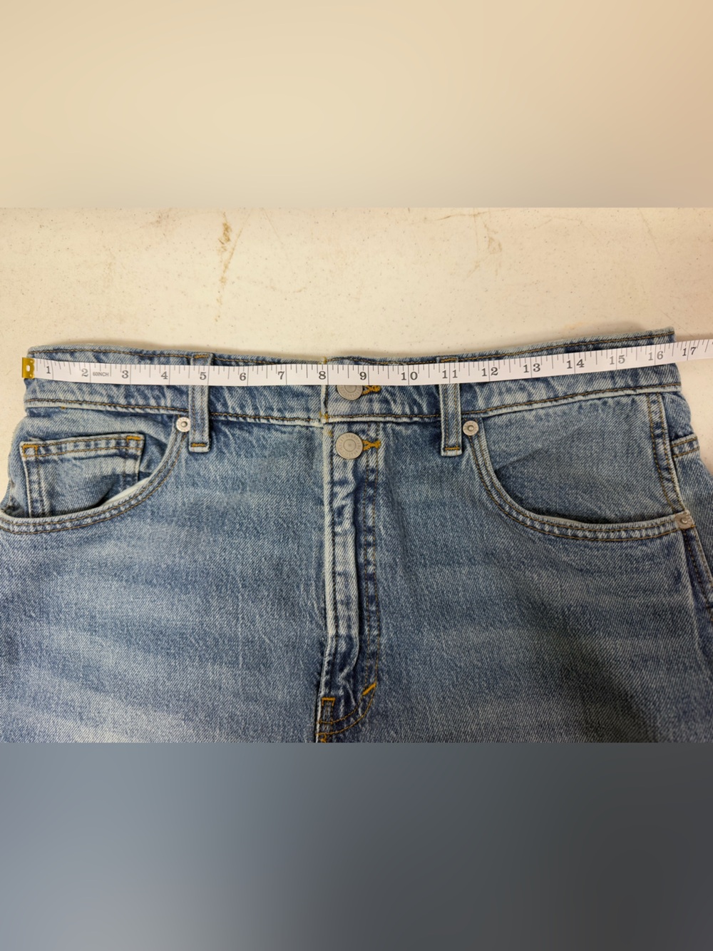Lucky Brand High Rise Wide Leg Cuffed Jeans Blue Denim Size 14/32 Coastal Boho - Picture 11 of 12